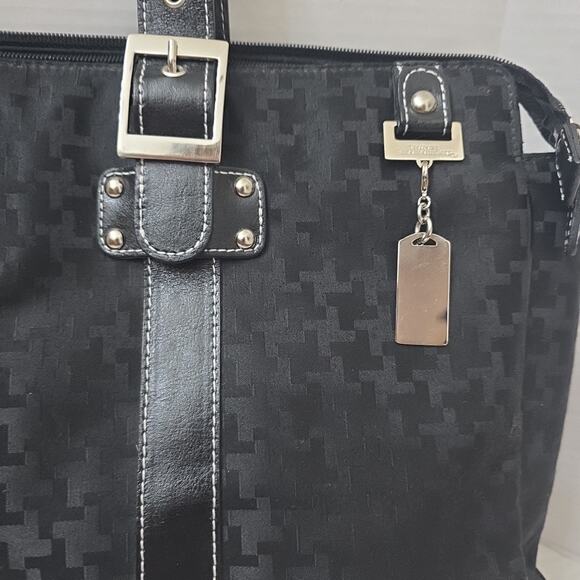 Black Tote Bag Things Remembered Personalized Houndstooth Clean Monogrammed - Picture 3 of 11